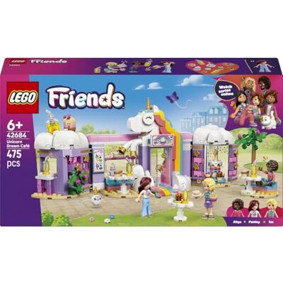Lego Friends Enhörningsdrömkafé 42684 Leksak för barn från 6 år, byggset med 3 minidockor, låtsaslekar med regnbågs- och enhörningstema, present, 475 delar Lego Friends Enhörningsdrömkafé 42684 Leksak för barn från 6 år, byggset med 3 minidockor, låtsaslekar med regnbågs- och enhörningstema, present, 475 delar