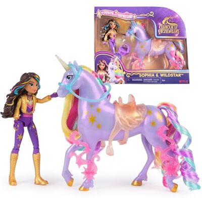 Unicorn Academy , Sophia & Wildstar Power of Friendship Set, genomskinlig sadel och 2 krafttillbehör, dockor och enhörningsleksaker för flickor från 4 år och uppåt Unicorn Academy , Sophia & Wildstar Power of Friendship Set, genomskinlig sadel och 2 krafttillbehör, dockor och enhörningsleksaker för flickor från 4 år och uppåt