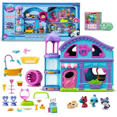 BANDAI Littlest Pet Shop hus Deluxe Littlest Pet Shop BF00596 inkluderar 4 husdjur, 1 spelscenario, 20 tillbehör, 4 samlarkort, 1 virtuell kod, Gen 7, 4 år + BANDAI Littlest Pet Shop hus Deluxe Littlest Pet Shop BF00596 inkluderar 4 husdjur, 1 spelscenario, 20 tillbehör, 4 samlarkort, 1 virtuell kod, Gen 7, 4 år +