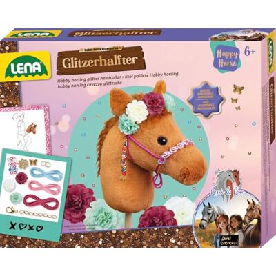 Lena Glitterhölster Hobby Horsing – kreativ käpphäst pysselset med pärlor, hängen och konstgjorda blommor, komplett set inklusive instruktioner, för barn från 6 år Lena Glitterhölster Hobby Horsing – kreativ käpphäst pysselset med pärlor, hängen och konstgjorda blommor, komplett set inklusive instruktioner, för barn från 6 år