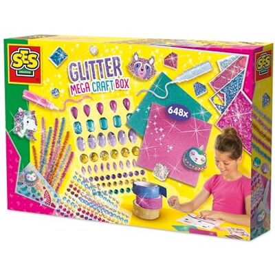 Creative 14139 Glitter Mega Craft Box Kreativt hantverkskit för barn i åldern 5+ Inkluderar 65 XL diamantklistermärken, 360 runda diamantklistermärken Creative 14139 Glitter Mega Craft Box Kreativt hantverkskit för barn i åldern 5+ Inkluderar 65 XL diamantklistermärken, 360 runda diamantklistermärken