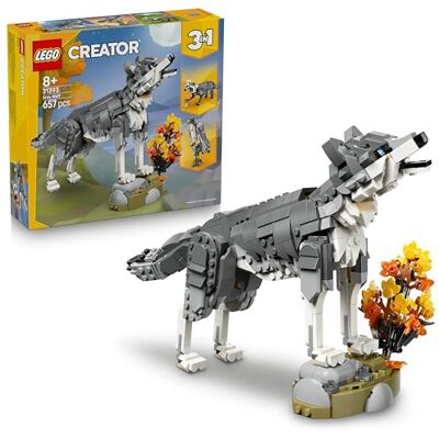 Lego Creator 3-i-1 Skogsdjur: Grå varg Byggset för barn – Leksak för rollekar med 3 djurfigurer – Bygg en varg, en falk eller en tvättbjörn – Present för pojkar och flickor från 8 år – 31393 Lego Creator 3-i-1 Skogsdjur: Grå varg Byggset för barn – Leksak för rollekar med 3 djurfigurer – Bygg en varg, en falk eller en tvättbjörn – Present för pojkar och flickor från 8 år – 31393