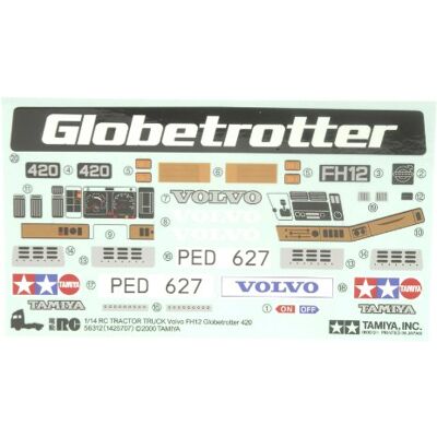 TAMIYA 309495346 – klistermärke lastbil Volvo FH12 globetrotter TAMIYA 309495346 – klistermärke lastbil Volvo FH12 globetrotter