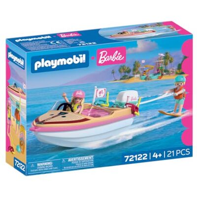 Playmobil Barbie äventyrsbåt Speedbåt med Barbie & Ken Wakeboard & Snorkel-action för barn Malibu sommarkänsla och vattenäventyr Kreativ lekset för barn från 4 år 72122 Playmobil Barbie äventyrsbåt Speedbåt med Barbie & Ken Wakeboard & Snorkel-action för barn Malibu sommarkänsla och vattenäventyr Kreativ lekset för barn från 4 år 72122