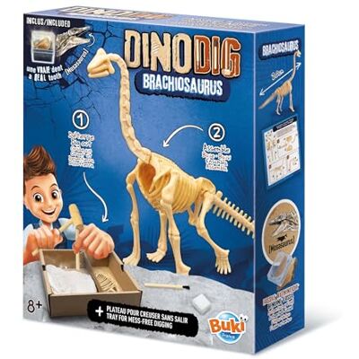 Buki France BUKI 445BRA Dinosaurie-utgrävningskit – Gräv fram fossila ben! Pedagogisk leksak för barn 8+ Brachiosaurus Buki France BUKI 445BRA Dinosaurie-utgrävningskit – Gräv fram fossila ben! Pedagogisk leksak för barn 8+ Brachiosaurus