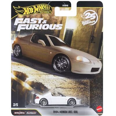 Hot Wheels -bilar, formgjutna Fast & Furious, 1994 Honda del Sol, bilar i skala 1:64 för samlare, inspirerade av filmfranchisen Fast & Furious, JHW63 Hot Wheels -bilar, formgjutna Fast & Furious, 1994 Honda del Sol, bilar i skala 1:64 för samlare, inspirerade av filmfranchisen Fast & Furious, JHW63