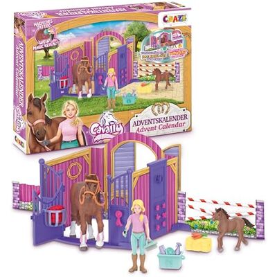 CRAZE Adventskalender CAVALLY Adventskalender flicka med häst och ryttarfigur, komplett ridspelset med box och tillbehör CRAZE Adventskalender CAVALLY Adventskalender flicka med häst och ryttarfigur, komplett ridspelset med box och tillbehör