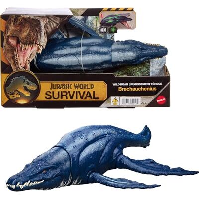 Mattel Jurassic World Wild Roar-dinosauriefigurer med tuggrörelse i flera riktningar och ljudfunktion, ställbar leksak för digital lek (arterna varierar), JKL79 Mattel Jurassic World Wild Roar-dinosauriefigurer med tuggrörelse i flera riktningar och ljudfunktion, ställbar leksak för digital lek (arterna varierar), JKL79