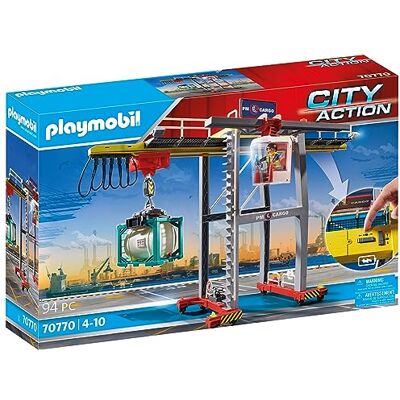 Playmobil City Action 70770 Electric Cargo Crane with Container, Built-in Motor, for Children Ages 4+ Playmobil City Action 70770 Electric Cargo Crane with Container, Built-in Motor, for Children Ages 4+
