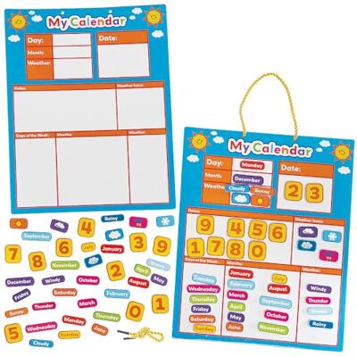 Baker Ross FN437 My First Daily Magnetic Calendar Förpackning med 1, Barnkalender med rörliga bitar Baker Ross FN437 My First Daily Magnetic Calendar Förpackning med 1, Barnkalender med rörliga bitar