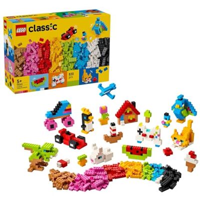 Lego Classic Kreativa färgglada klossar – Byggleksak för fria lekar och STEM-utveckling för barn – Bygg fordon, djurfigurer, mat, en gitarr och mer – Present till pojkar och flickor från 5 år – 11045 Lego Classic Kreativa färgglada klossar – Byggleksak för fria lekar och STEM-utveckling för barn – Bygg fordon, djurfigurer, mat, en gitarr och mer – Present till pojkar och flickor från 5 år – 11045
