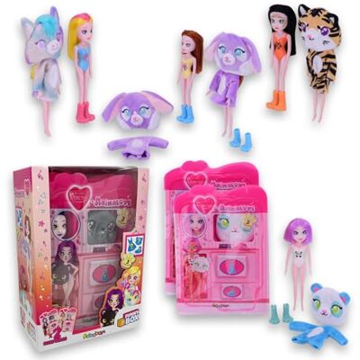 #sbabam FUNNY BOX My Little Princess Animalove, docka för flickor med tillbehör, 3-delat paket, lekar för kiosken för barn, dockor med plyschkläder och masker, prinsessor för present till flicka #sbabam FUNNY BOX My Little Princess Animalove, docka för flickor med tillbehör, 3-delat paket, lekar för kiosken för barn, dockor med plyschkläder och masker, prinsessor för present till flicka