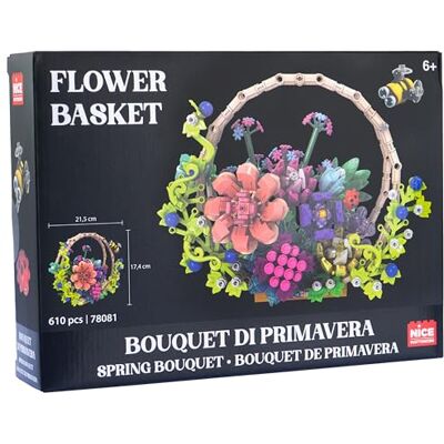 Nice Mattoncini Blommig vårbukett med bi och nyckelpiga Nice Mattoncini Blommig vårbukett med bi och nyckelpiga