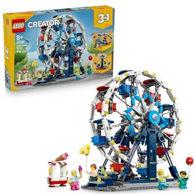 Lego Creator 3-i-1 Ikoniskt pariserhjul Byggleksak för barn – Bygg ett pariserhjul, en ufoattraktion eller en slänggunga – Present med tivolitema för pojkar och flickor från 8 år – 31389 Lego Creator 3-i-1 Ikoniskt pariserhjul Byggleksak för barn – Bygg ett pariserhjul, en ufoattraktion eller en slänggunga – Present med tivolitema för pojkar och flickor från 8 år – 31389
