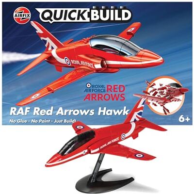 Airfix QUICKBUILD modellflygplanskit – röda pilar hök planbyggsats för barn 6+, byggleksaker för pojkar och flickor, inget lim modellbyggnad – modellflygplan startset, flygplansgåvor Airfix QUICKBUILD modellflygplanskit – röda pilar hök planbyggsats för barn 6+, byggleksaker för pojkar och flickor, inget lim modellbyggnad – modellflygplan startset, flygplansgåvor
