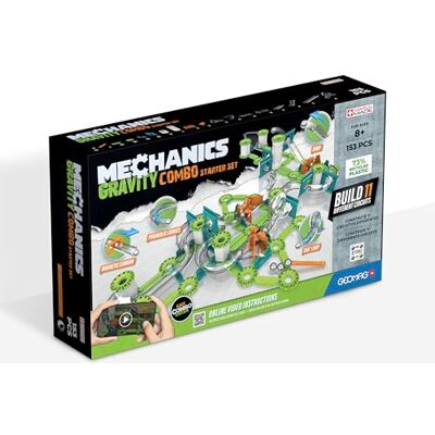 Geomag Mechanics Gravity Recycled Combo Startset 153 delar, pedagogiskt och kreativt spel för barn, magnetisk konstruktion, 153-pack, återvunnen plast Geomag Mechanics Gravity Recycled Combo Startset 153 delar, pedagogiskt och kreativt spel för barn, magnetisk konstruktion, 153-pack, återvunnen plast