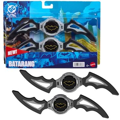 Mattel DC Premier-leksak för rollekar, Batlink-bataranger, ikoniskt Batman-vapen i bumerangstil, 20 cm brett, går att dela på och sätta på fordon, JMD54 Mattel DC Premier-leksak för rollekar, Batlink-bataranger, ikoniskt Batman-vapen i bumerangstil, 20 cm brett, går att dela på och sätta på fordon, JMD54