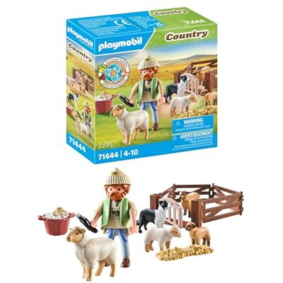Playmobil 71444 Country Ung herde med fårskock, med en border collie, hårtrimmer och halmremsa, roligt och fantasifullt rollspel, hållbara lekset lämpliga för barn från 4 år och uppåt. Playmobil 71444 Country Ung herde med fårskock, med en border collie, hårtrimmer och halmremsa, roligt och fantasifullt rollspel, hållbara lekset lämpliga för barn från 4 år och uppåt.