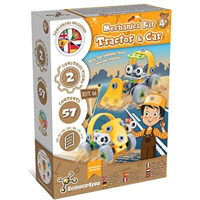 Science4you 80003542 mekanik byggsats från skruvspel traktor för skruvning och montering bil kreativ byggsats för barn, pedagogisk leksak 4 år pojke, stor Science4you 80003542 mekanik byggsats från skruvspel traktor för skruvning och montering bil kreativ byggsats för barn, pedagogisk leksak 4 år pojke, stor