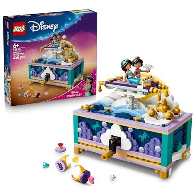 Lego Disney Princess Jasmines smyckeskrin – Byggleksak för låtsaslekar för barn – Flygande matta och minifigurer av Aladdin och Jasmine – Rolig present för flickor och pojkar från 6 år – 43295 Lego Disney Princess Jasmines smyckeskrin – Byggleksak för låtsaslekar för barn – Flygande matta och minifigurer av Aladdin och Jasmine – Rolig present för flickor och pojkar från 6 år – 43295