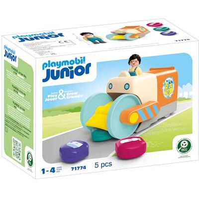 Playmobil JUNIOR Rolig avfallsuppsamlingsfordon leksak från 1 år Present till småbarn Främjar medvetenhet mot föroreningar hållbara leksaker 71774 Playmobil JUNIOR Rolig avfallsuppsamlingsfordon leksak från 1 år Present till småbarn Främjar medvetenhet mot föroreningar hållbara leksaker 71774