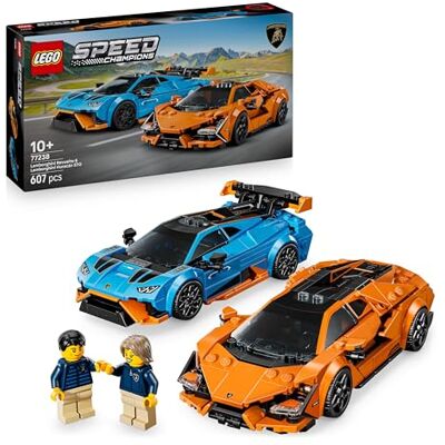 Lego Speed Champions Lamborghini Revuelto & Huracán STO Modellbyggsats med leksaksbil, Fordonslekset för barn med 2 minifigurer av förare, Kreativ present till pojkar och flickor 77238 Lego Speed Champions Lamborghini Revuelto & Huracán STO Modellbyggsats med leksaksbil, Fordonslekset för barn med 2 minifigurer av förare, Kreativ present till pojkar och flickor 77238