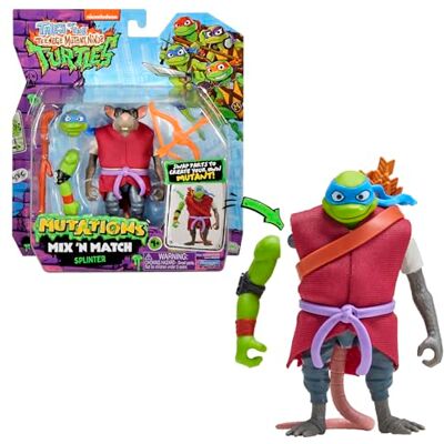 Mutant Tortues Ninja, 12 cm ledad figur med tillbehör, mix och match, splitter, för barn från 4 år, T02017 Mutant Tortues Ninja, 12 cm ledad figur med tillbehör, mix och match, splitter, för barn från 4 år, T02017