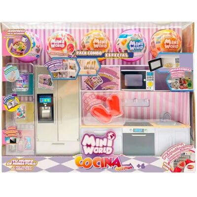 Bizak Mini World Playset kök med 5 kulor, miniatyrköksset med detaljerade apparater och tillbehör, pojkar och flickor +6 år (64502007) Bizak Mini World Playset kök med 5 kulor, miniatyrköksset med detaljerade apparater och tillbehör, pojkar och flickor +6 år (64502007)