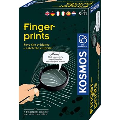 Kosmos 616793 Fingertrycks-spårsäkring och gärningsmästare för detektiv experimentset för barn med flerspråkiga instruktioner (DE, EN, FR, IT, ES, NL) Kosmos 616793 Fingertrycks-spårsäkring och gärningsmästare för detektiv experimentset för barn med flerspråkiga instruktioner (DE, EN, FR, IT, ES, NL)