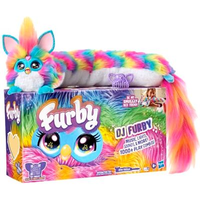 Furby DJ Interaktiv musikplysch med ljus och spel 5 lägen, 1 000+ kombinationer talar franska och furbish Från 6 år utan app eller internetuppkoppling Svensk version Furby DJ Interaktiv musikplysch med ljus och spel 5 lägen, 1 000+ kombinationer talar franska och furbish Från 6 år utan app eller internetuppkoppling Svensk version