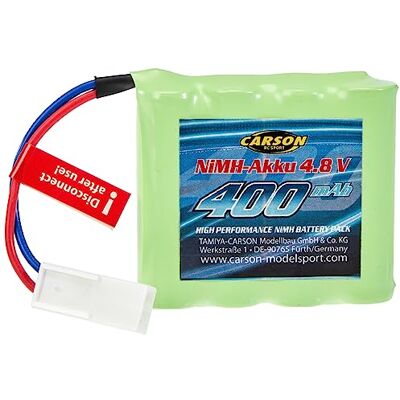 Carson S serie batteri 4,8 V/400 mAh NIMH, batteri, ersättningsbatteri för RC fordon, tillbehör, 500608175 Carson S serie batteri 4,8 V/400 mAh NIMH, batteri, ersättningsbatteri för RC fordon, tillbehör, 500608175