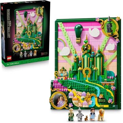 Lego Wicked Emerald City – väggkonst Estetisk inredningsdetalj, Present för vuxna med 6 minifigurer av Elphaba, Glinda, Dorothy Gale, det fega lejonet, Fågelskrämman och Plåtmannen 75685 Lego Wicked Emerald City – väggkonst Estetisk inredningsdetalj, Present för vuxna med 6 minifigurer av Elphaba, Glinda, Dorothy Gale, det fega lejonet, Fågelskrämman och Plåtmannen 75685