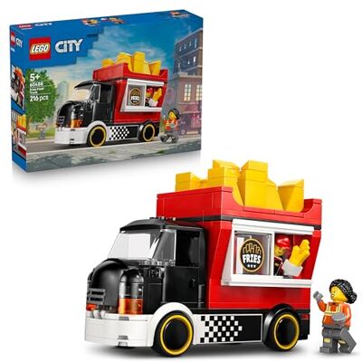 Lego City Fries Food Truck Toy Vehicle Model Kit w/Removable Shop, 2 Minifigures & Play Food Accessories Birthday Gift Idea for 5+ Year Old Boys 60488 Lego City Fries Food Truck Toy Vehicle Model Kit w/Removable Shop, 2 Minifigures & Play Food Accessories Birthday Gift Idea for 5+ Year Old Boys 60488