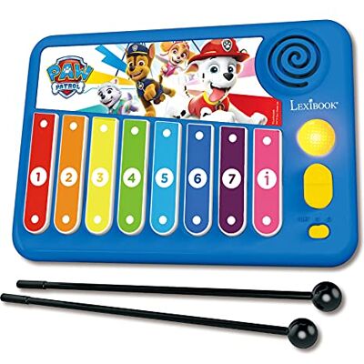 Lexibook , Paw Patrol Xylofun, Xylofon, K340PA 8 tangenter, ljusstyrd inlärning, 2 trumpinnar ingår, pedagogisk musikleksak Lexibook , Paw Patrol Xylofun, Xylofon, K340PA 8 tangenter, ljusstyrd inlärning, 2 trumpinnar ingår, pedagogisk musikleksak