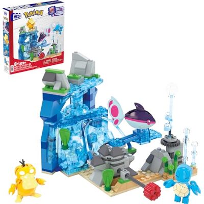 Mega Bloks MEGA Pokémon-actionfigur, byggleksak för vattenäventyr med 319 delar och ställbar Squirtle, Psyduck och Finneon, för barn, HXF79 Mega Bloks MEGA Pokémon-actionfigur, byggleksak för vattenäventyr med 319 delar och ställbar Squirtle, Psyduck och Finneon, för barn, HXF79