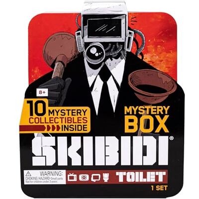 SKIBIDI TOILET Mystery Surprise Box 10 collectibles inside Black/Orange/Red Collectors toy for children 13+ SKIBIDI TOILET Mystery Surprise Box 10 collectibles inside Black/Orange/Red Collectors toy for children 13+