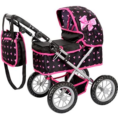 Kinderplay Dockvagn från 2 år, barnvagn dockor – lätt och stabil konstruktion, barndockvagn från 3 år, justerbar höjd från 33 till 63 cm, KP0261R Kinderplay Dockvagn från 2 år, barnvagn dockor – lätt och stabil konstruktion, barndockvagn från 3 år, justerbar höjd från 33 till 63 cm, KP0261R