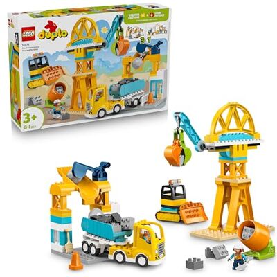 Lego Town 3 i 1 Byggarbetsplats och fordon – Byggset med byggarbetsplats, cementblandare, kran och tippbil, Pedagogiska leksaker för små barn, Stimulerar kritiskt tänkande – Från 3 år – 10476 Lego Town 3 i 1 Byggarbetsplats och fordon – Byggset med byggarbetsplats, cementblandare, kran och tippbil, Pedagogiska leksaker för små barn, Stimulerar kritiskt tänkande – Från 3 år – 10476