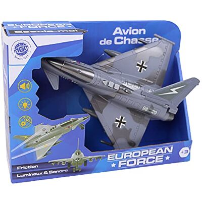 EUROPEAN FORCE Jaktflygplan friktionsfordon 021171 grå plast militär barnleksak insatsfordon 26 cm x 20 cm Från 3 år EUROPEAN FORCE Jaktflygplan friktionsfordon 021171 grå plast militär barnleksak insatsfordon 26 cm x 20 cm Från 3 år