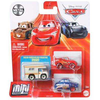 Mattel Disney Cars – Disney Pixar Cars Mini Racers 3-pack sortiment, kompakt, autentisk GKG01 Mattel Disney Cars – Disney Pixar Cars Mini Racers 3-pack sortiment, kompakt, autentisk GKG01