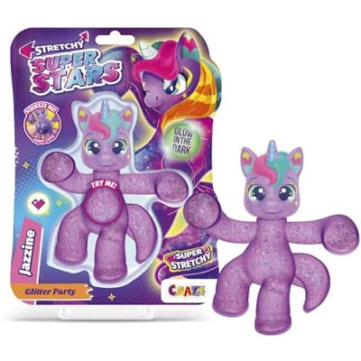 STRETCHY SUPERSTARS CRAZE Superstars Stretchy Jazzine – Stretchig Samlarfigur med Slime för Barn, Glitter Party, Jumbo, 6 att samla STRETCHY SUPERSTARS CRAZE Superstars Stretchy Jazzine – Stretchig Samlarfigur med Slime för Barn, Glitter Party, Jumbo, 6 att samla