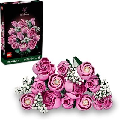 Lego Botanicals Bukett med rosa rosor – Byggsats för vuxna med konstgjorda blommor – Rumsdekoration – Present till mors dag eller födelsedag för kvinnor och män – 10374 Lego Botanicals Bukett med rosa rosor – Byggsats för vuxna med konstgjorda blommor – Rumsdekoration – Present till mors dag eller födelsedag för kvinnor och män – 10374