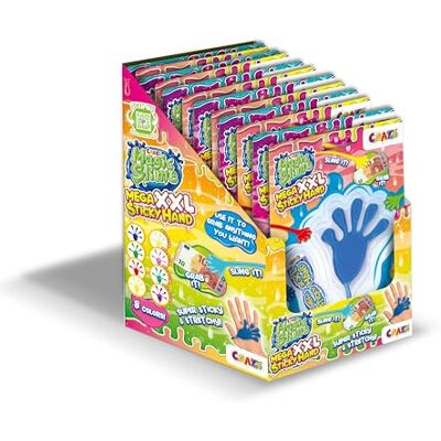 CRAZE Magic Slime, Klibbig hand 12-pack – klapphand för barn XXL, 12 x lim självhäftande händer i slime barn med grovstickad och glitter, superklibbig och stretchig CRAZE Magic Slime, Klibbig hand 12-pack – klapphand för barn XXL, 12 x lim självhäftande händer i slime barn med grovstickad och glitter, superklibbig och stretchig