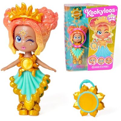 KOOKYLOOS Golden Gala Sunny-serien, samlardocka i Golden Gala-serien, innehåller den soliga dockan, 1 väska, modekläder och skor och 1 tillbehör, 1 docka, 3 olika ansikten KOOKYLOOS Golden Gala Sunny-serien, samlardocka i Golden Gala-serien, innehåller den soliga dockan, 1 väska, modekläder och skor och 1 tillbehör, 1 docka, 3 olika ansikten