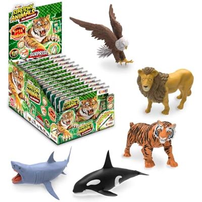 CRAZE Stretchy Animals Big Predators komplett samling – 12 x superstretchiga djurfigurer, rovdjur att samla med elastisk hud och speciell fyllning CRAZE Stretchy Animals Big Predators komplett samling – 12 x superstretchiga djurfigurer, rovdjur att samla med elastisk hud och speciell fyllning