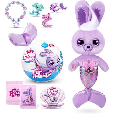 Pets Alive furmaids av ZURU sjöjungfru plysch interaktiva lampor ljud, flickor leksak (lila bunny) Pets Alive furmaids av ZURU sjöjungfru plysch interaktiva lampor ljud, flickor leksak (lila bunny)