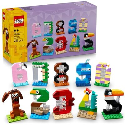Lego Födelsedagssiffror – Byggset med djurprydnad för barn – Pedagogiska leksaker för pojkar och flickor – Bygg tårtdekorationer i form av olika djurfigurer – Present för barn från 6 år – 40807 Lego Födelsedagssiffror – Byggset med djurprydnad för barn – Pedagogiska leksaker för pojkar och flickor – Bygg tårtdekorationer i form av olika djurfigurer – Present för barn från 6 år – 40807