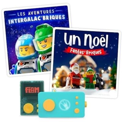 Lunii Paket med 2 interaktiva ljudböcker för barn från 5 år Lego: En jul Fantas' tegelstenar, Intergalac'Bricks Adventures 2:30 att lyssna berättelsebox Lunii Paket med 2 interaktiva ljudböcker för barn från 5 år Lego: En jul Fantas' tegelstenar, Intergalac'Bricks Adventures 2:30 att lyssna berättelsebox