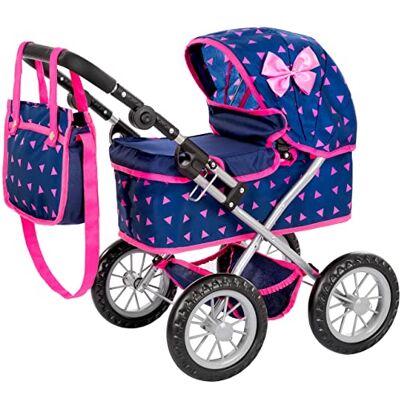 Kinderplay Dockvagn från 2 år, barnvagn dockor – lätt och stabil konstruktion, barndockvagn från 3 år, justerbar höjd från 33 till 63 cm, KP0261T Kinderplay Dockvagn från 2 år, barnvagn dockor – lätt och stabil konstruktion, barndockvagn från 3 år, justerbar höjd från 33 till 63 cm, KP0261T