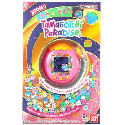 TAMAGOTCHI Paradise Orange Tropics – Virtuellt husdjur att bygga upp – interaktiv leksak, zoomroterande hjul – modell rosa och gul – leksak för barn från 6 år – Bandai – 43425 TAMAGOTCHI Paradise Orange Tropics – Virtuellt husdjur att bygga upp – interaktiv leksak, zoomroterande hjul – modell rosa och gul – leksak för barn från 6 år – Bandai – 43425